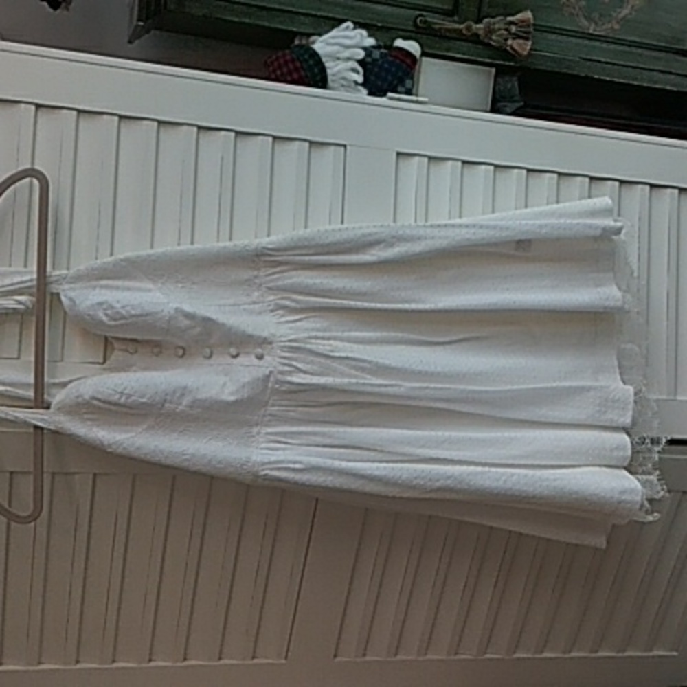 Betsey Johnson White Halter Lace-Trim Sundress